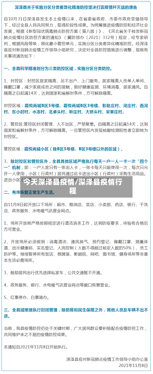今天深泽县疫情/深泽县疫情行程