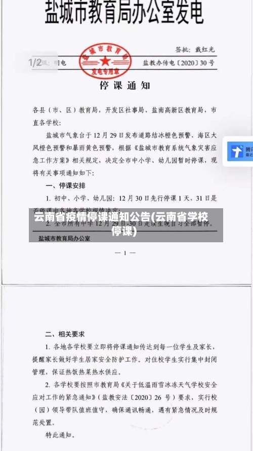 云南省疫情停课通知公告(云南省学校停课)-第2张图片