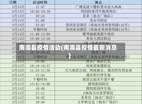 南澳县疫情活动(南澳县疫情最新消息)