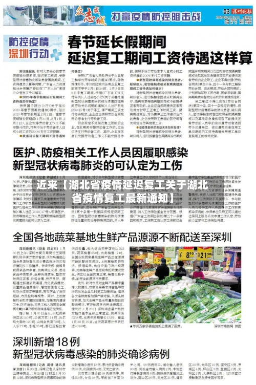 近来【湖北省疫情延迟复工关于湖北省疫情复工最新通知】