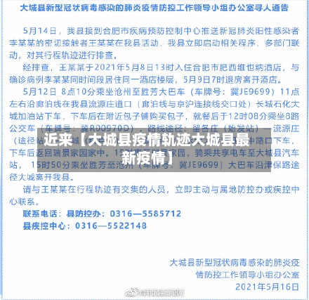 近来【大城县疫情轨迹大城县最新疫情】
