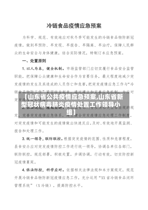 【山东省公共疫情应急预案,山东省新型冠状病毒肺炎疫情处置工作领导小组】-第2张图片