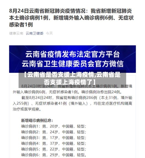 【云南省是否支援上海疫情,云南省是否支援上海疫情了】