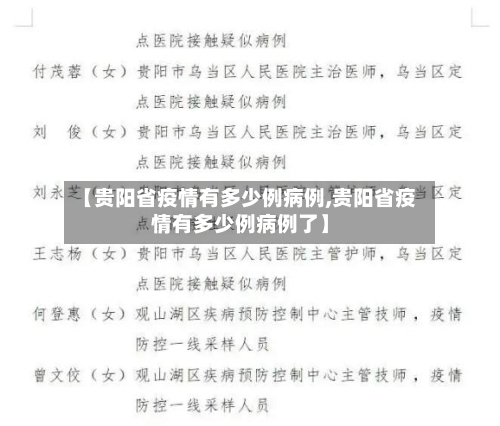 【贵阳省疫情有多少例病例,贵阳省疫情有多少例病例了】