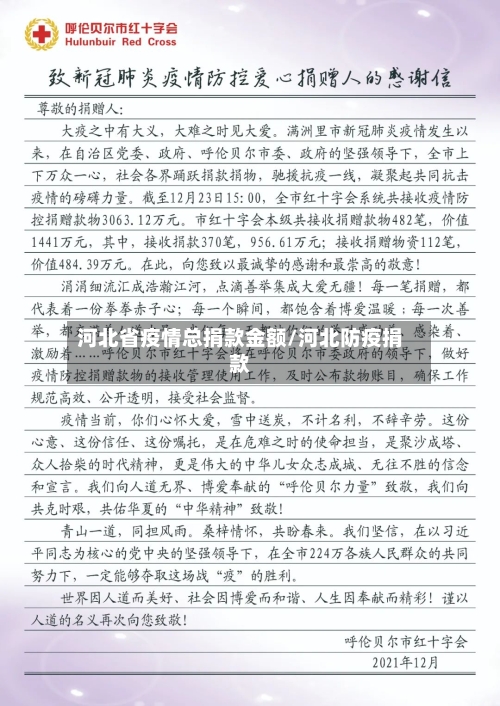 河北省疫情总捐款金额/河北防疫捐款