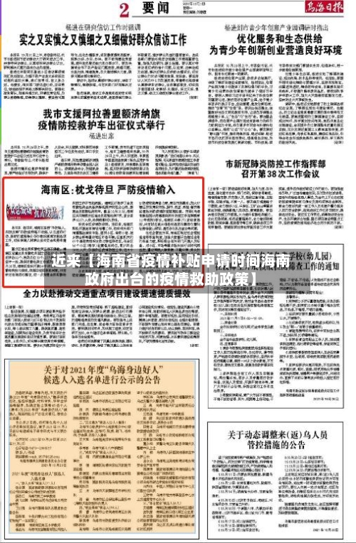 近来【海南省疫情补贴申请时间海南政府出台的疫情救助政策】-第2张图片